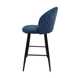 Taburete Velvet azul sin brazos: cómodo y vintage