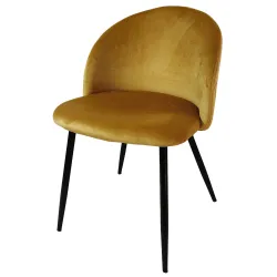 Silla Velvet mostaza vintage: elegancia y confort