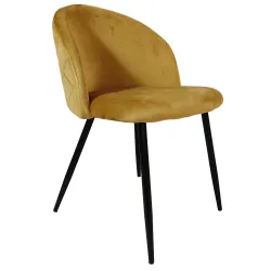 Silla Velvet mostaza vintage: elegancia y confort