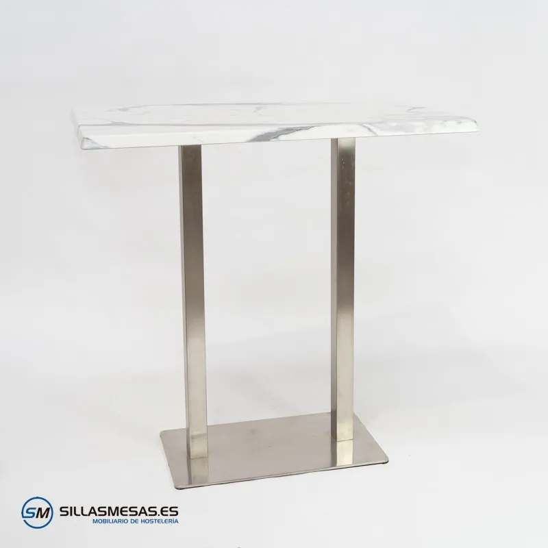 Mesa alta Noel doble inox exterior: estilo duradero