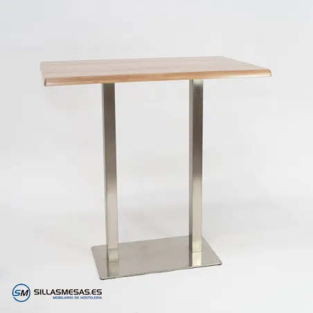Mesa alta Noel doble inox exterior: estilo duradero