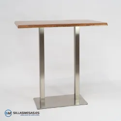Mesa alta Noel doble inox exterior: estilo duradero