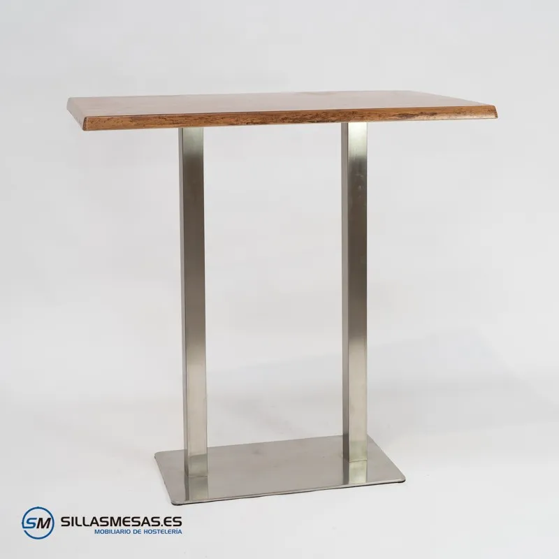 Mesa alta Noel doble inox exterior: estilo duradero