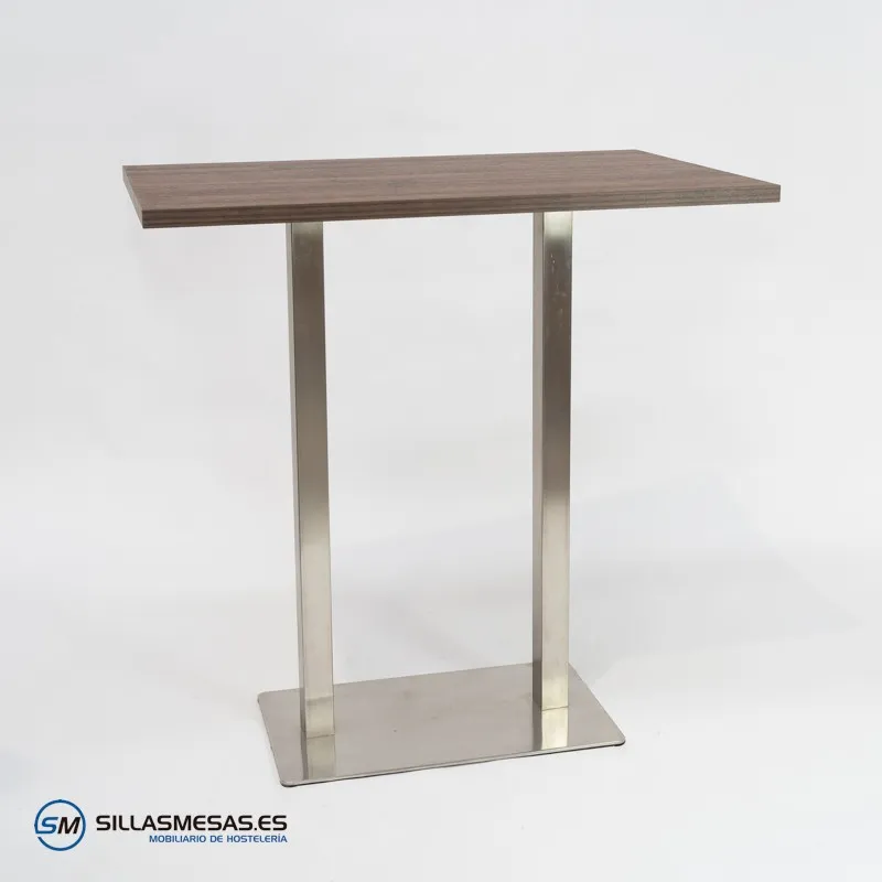Mesa alta NOEL DOBLE INOX BASE 75X40, mobiliario para hoteles