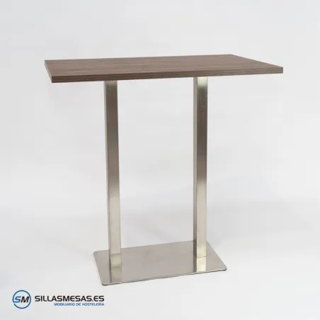Mesa alta NOEL DOBLE INOX BASE 75X40, mobiliario para hoteles
