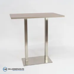 Mesa alta NOEL DOBLE INOX BASE 75X40, mobiliario para hoteles