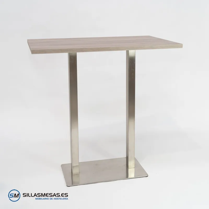 Mesa alta NOEL DOBLE INOX BASE 75X40, mobiliario para hoteles