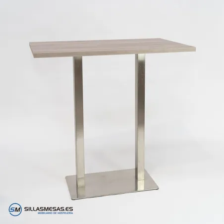 Mesa alta NOEL DOBLE INOX BASE 75X40, mobiliario para hoteles