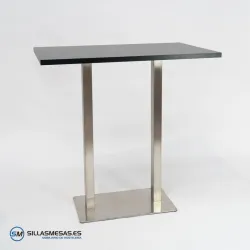 Mesa alta NOEL DOBLE INOX BASE 75X40, mobiliario para hoteles
