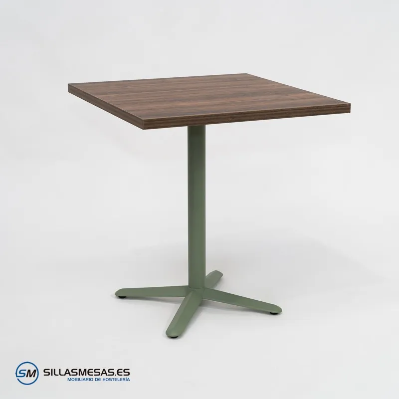 MESA ESTRELLA CUADRADA INTERIOR pie verde