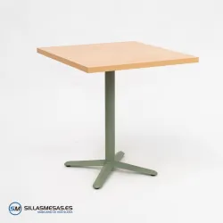 MESA ESTRELLA CUADRADA INTERIOR pie verde