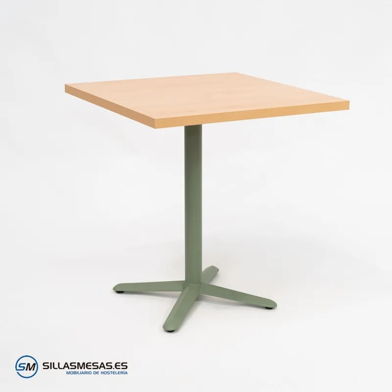 MESA ESTRELLA CUADRADA INTERIOR pie verde