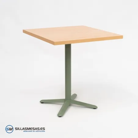 MESA ESTRELLA CUADRADA INTERIOR pie verde