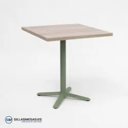 MESA ESTRELLA CUADRADA INTERIOR pie verde