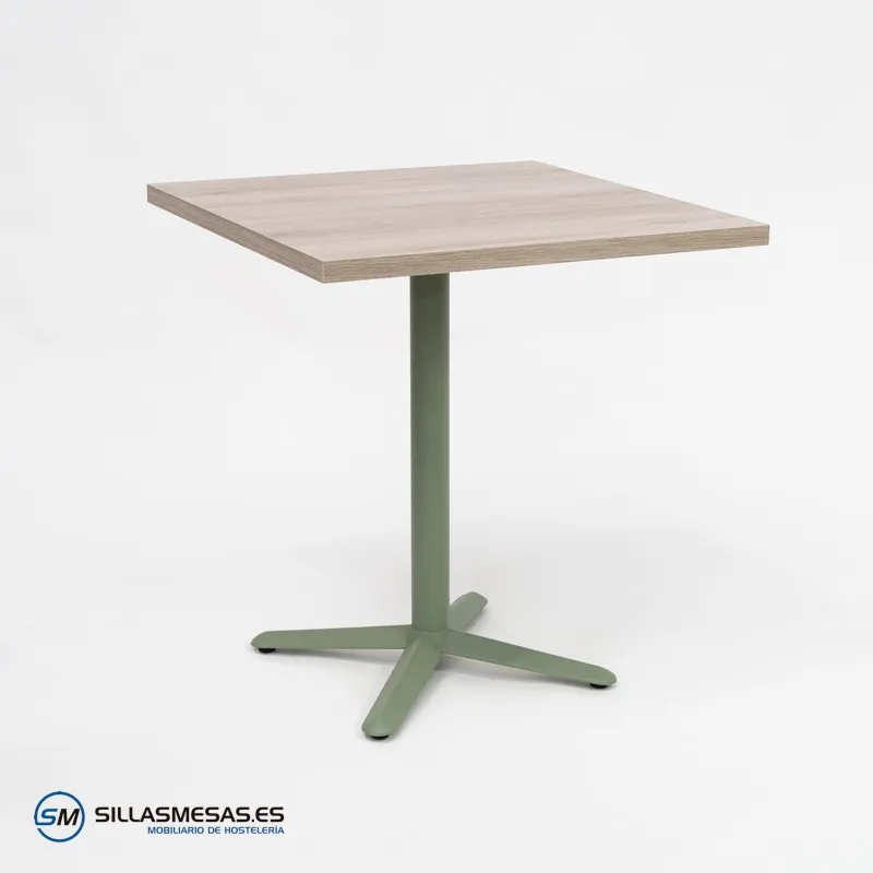 MESA ESTRELLA CUADRADA INTERIOR pie verde