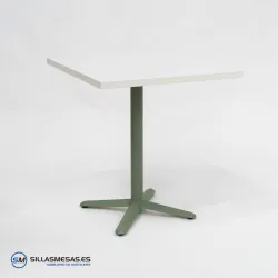 MESA ESTRELLA CUADRADA INTERIOR pie verde