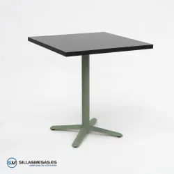 MESA ESTRELLA CUADRADA INTERIOR pie verde