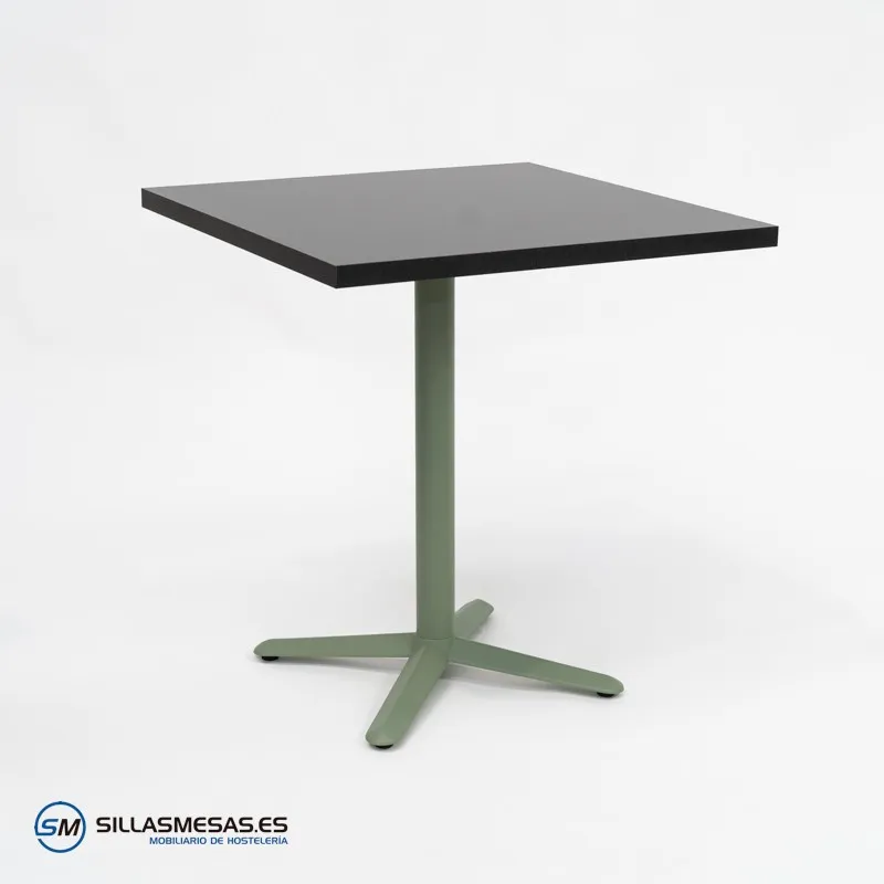 MESA ESTRELLA CUADRADA INTERIOR pie verde