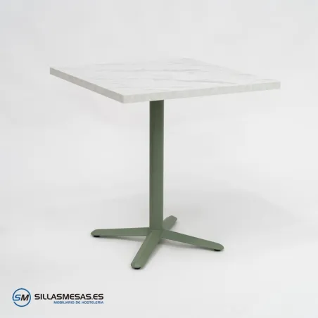 MESA ESTRELLA CUADRADA INTERIOR pie verde