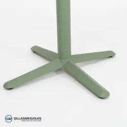 MESA ESTRELLA CUADRADA INTERIOR pie verde