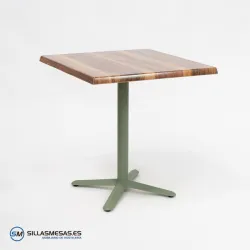 MESA ESTRELLA CUADRADA EXTERIOR pie verde