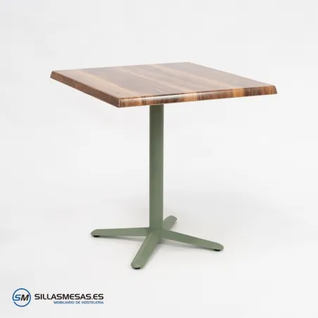 MESA ESTRELLA CUADRADA EXTERIOR pie verde