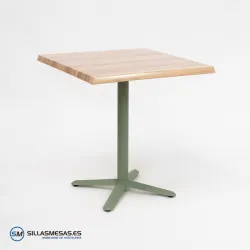 MESA ESTRELLA CUADRADA EXTERIOR pie verde