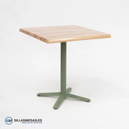 MESA ESTRELLA CUADRADA EXTERIOR pie verde