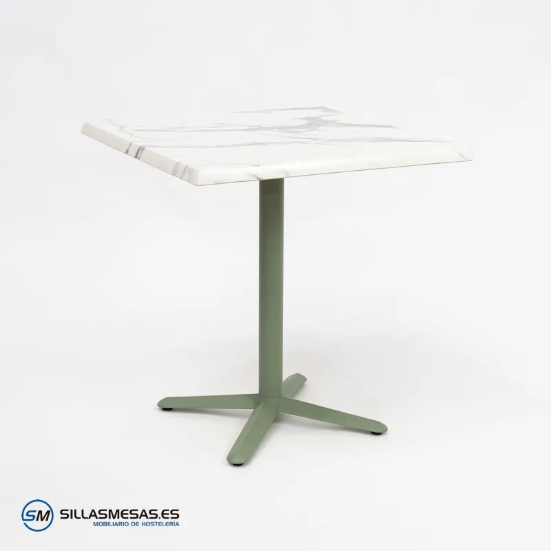 MESA ESTRELLA CUADRADA EXTERIOR pie verde