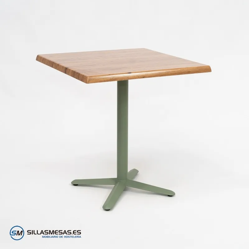 MESA ESTRELLA CUADRADA EXTERIOR pie verde