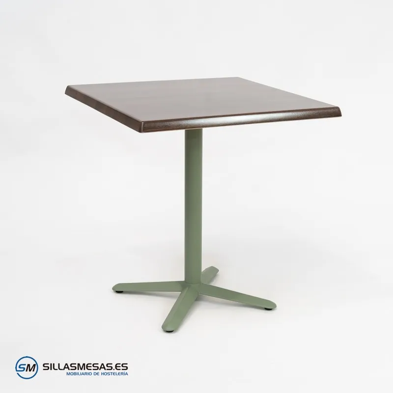 MESA ESTRELLA CUADRADA EXTERIOR pie verde