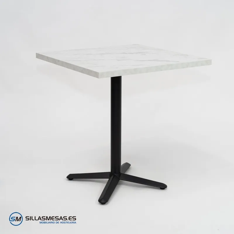 MESA ESTRELLA CUADRADA INTERIOR pie negro