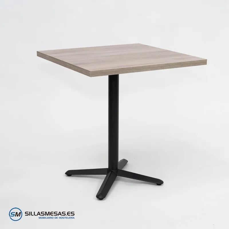 MESA ESTRELLA CUADRADA INTERIOR pie negro