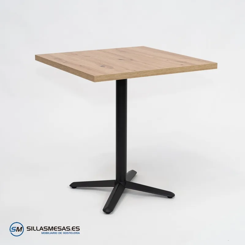 MESA ESTRELLA CUADRADA INTERIOR pie negro