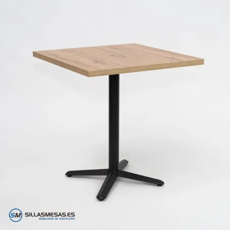 MESA ESTRELLA CUADRADA INTERIOR pie negro