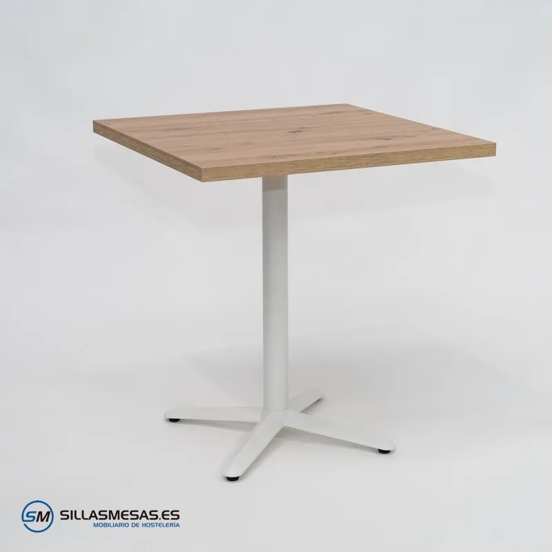MESA ESTRELLA CUADRADA INTERIOR pie blanco