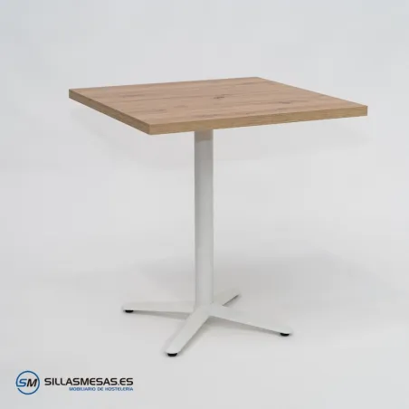 MESA ESTRELLA CUADRADA INTERIOR pie blanco