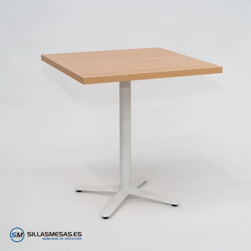 MESA ESTRELLA CUADRADA INTERIOR pie blanco