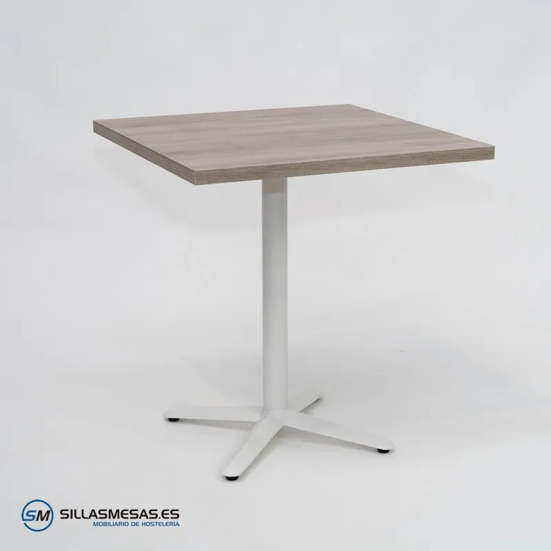 MESA ESTRELLA CUADRADA INTERIOR pie blanco