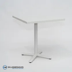 MESA ESTRELLA CUADRADA INTERIOR pie blanco