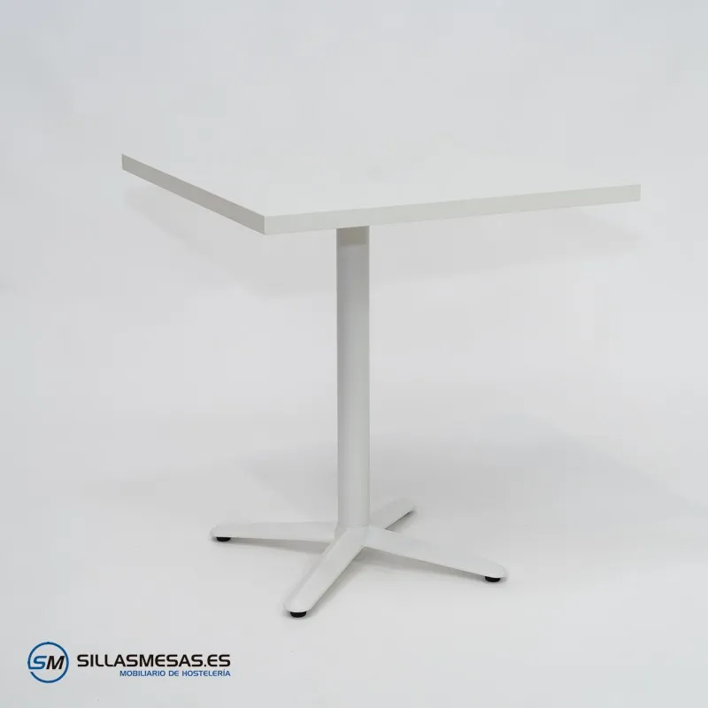 MESA ESTRELLA CUADRADA INTERIOR pie blanco