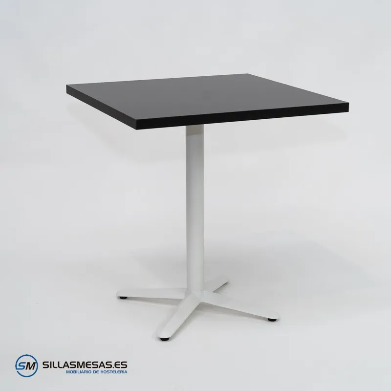 MESA ESTRELLA CUADRADA INTERIOR pie blanco