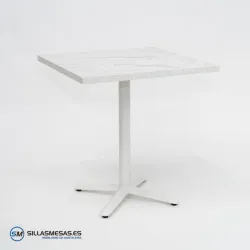 MESA ESTRELLA CUADRADA INTERIOR pie blanco