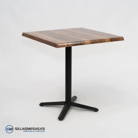 MESA ESTRELLA CUADRADA EXTERIOR pie negro