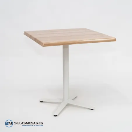 MESA ESTRELLA CUADRADA EXTERIOR pie blanco