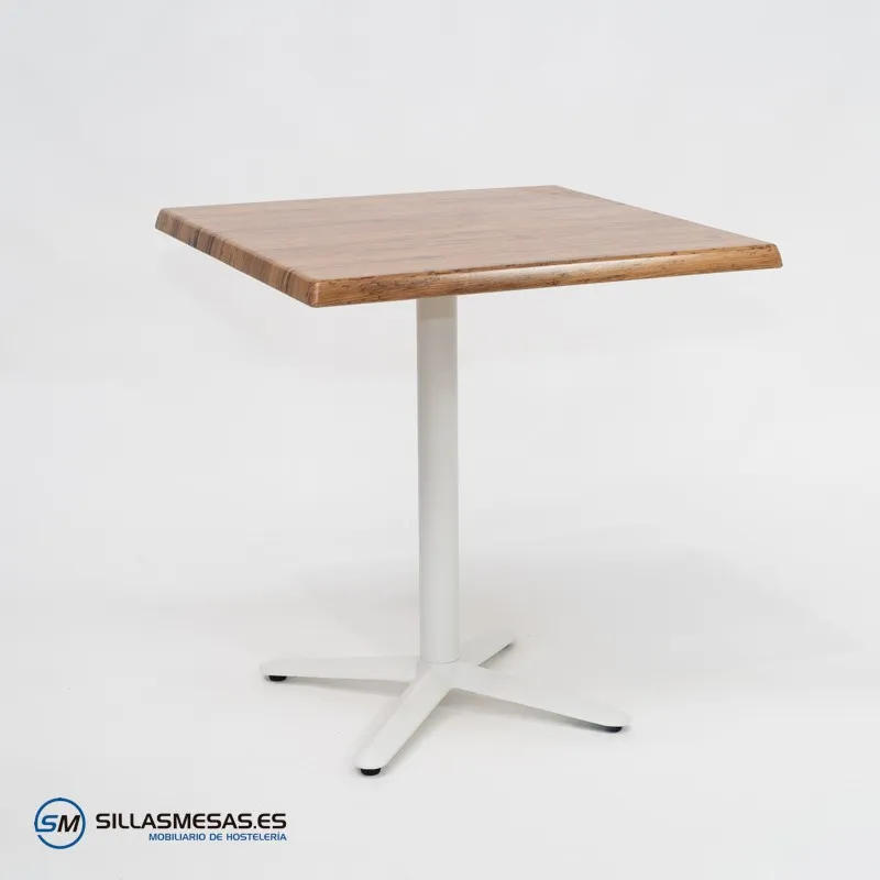 MESA ESTRELLA CUADRADA EXTERIOR pie blanco