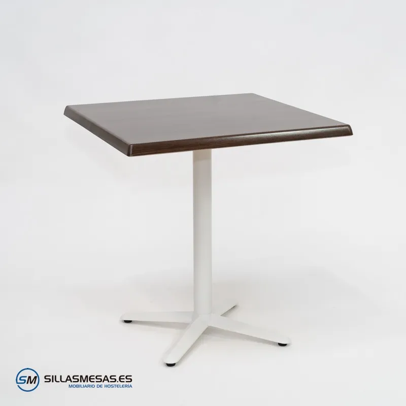 MESA ESTRELLA CUADRADA EXTERIOR pie blanco