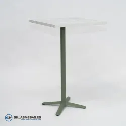 MESA ALTA ESTRELLA CUADRADA INTERIOR pie verde