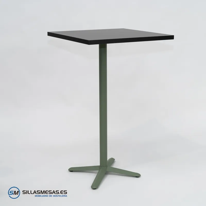 MESA ALTA ESTRELLA CUADRADA INTERIOR pie verde