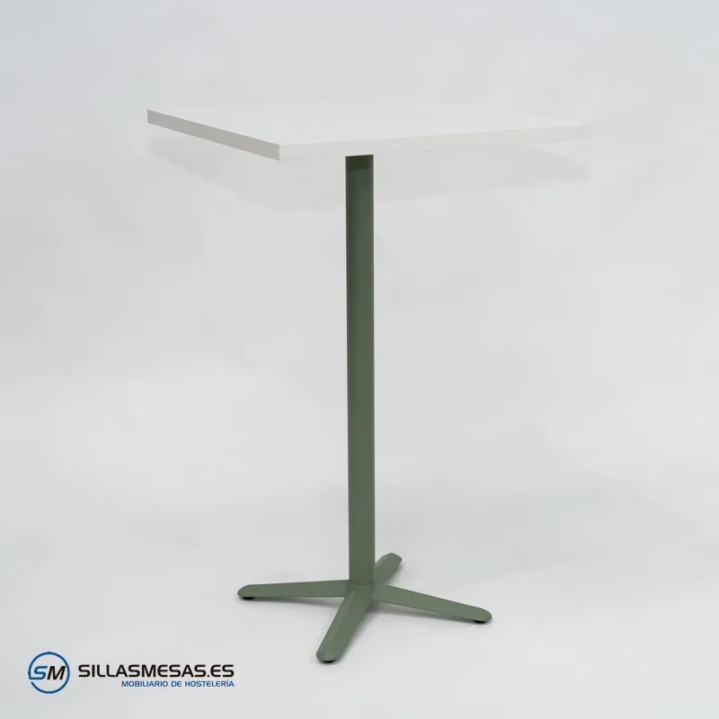 MESA ALTA ESTRELLA CUADRADA INTERIOR pie verde